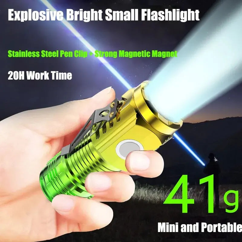 "Super Bright Rechargeable Mini Flashlight with 3 LEDs - Perfect for Emergencies!"