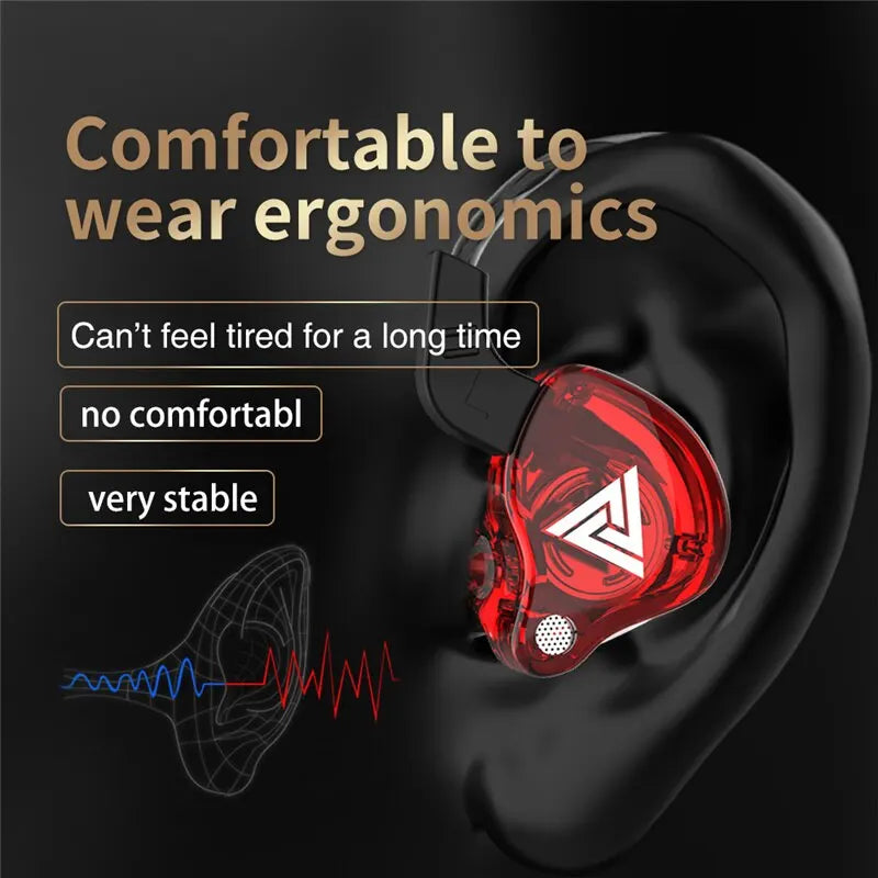 "QKZ AK6 Copper Driver Hifi Earphones - Bass-Boosted Stereo Headphones with Mic"