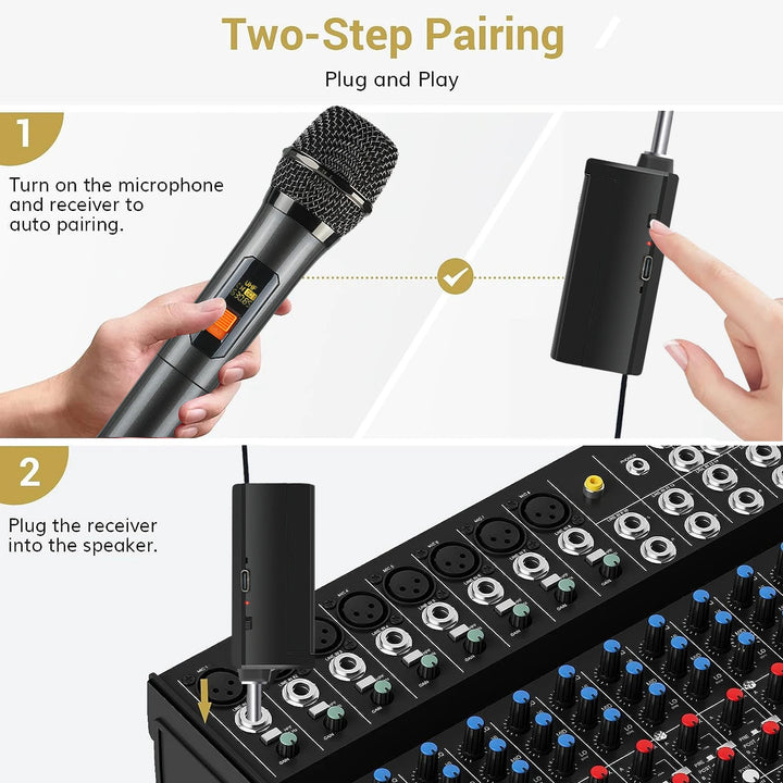 "Professional Wireless Dual-Channel Handheld Microphone for Karaoke, Parties, and Events"