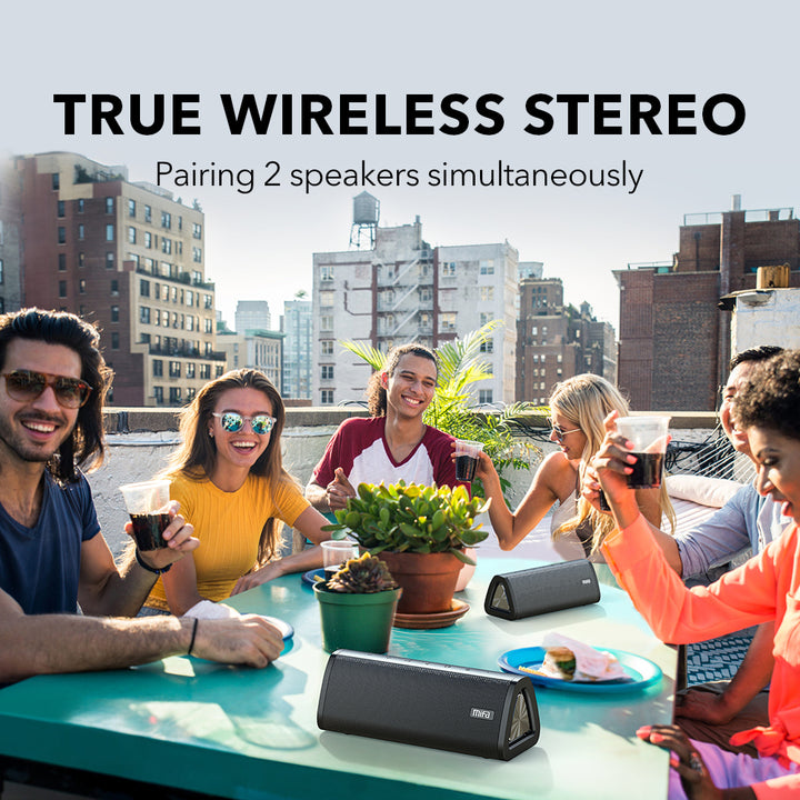 "Immerse Yourself with  A10+ Portable Bluetooth Speaker: 360° Stereo Sound, 20W Power, IPX7 Waterproof, Bluetooth 5.0, and 24-Hour Play Time!"