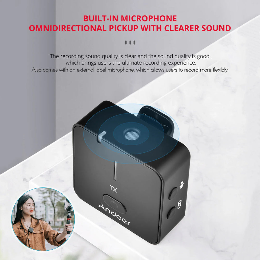 "Ultimate Wireless Lavalier Microphone for Smartphone and Camera -  MX5: Rechargeable and Clip-On for Crystal Clear Audio"