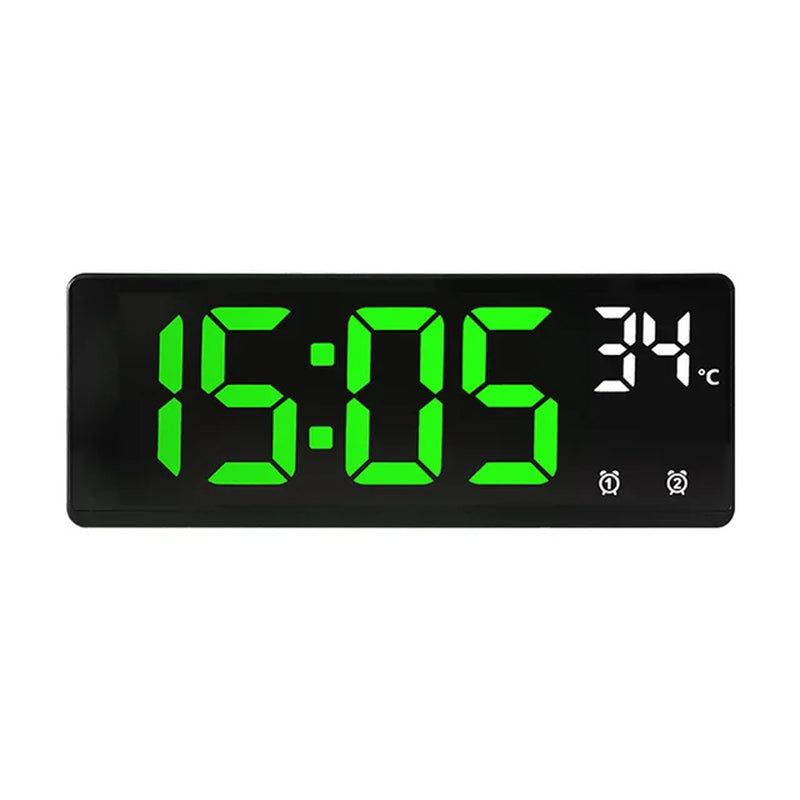 Smart Voice Control Alarm Clock with Digital Temperature, Date, and USB Charging