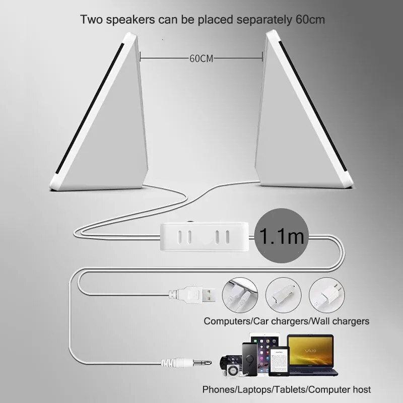 "Portable USB Stereo Computer Speaker System for Laptop - Powerful Sound Box with Bocina Baffle Acoustics"