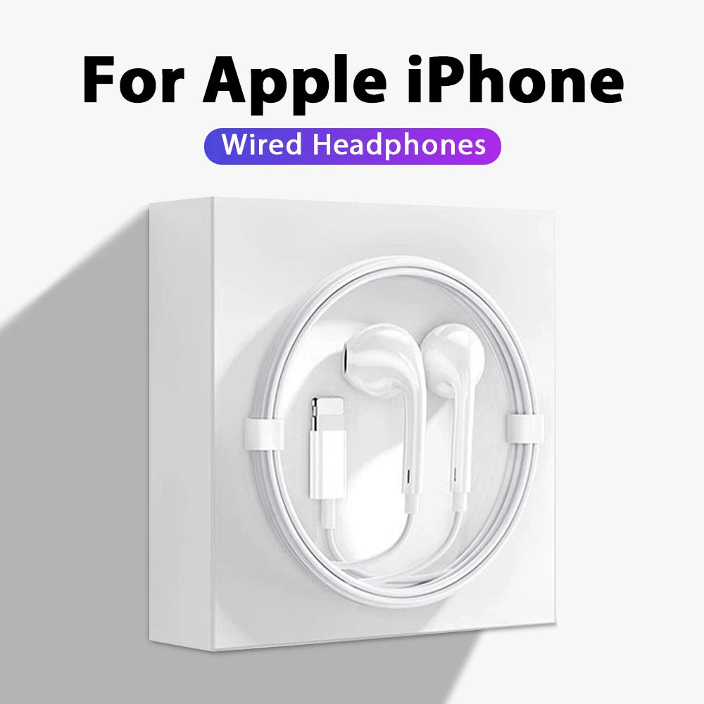 "Premium Wired Headphones for Apple iPhone - Compatible with Multiple Models and Bluetooth Earbuds Included"
