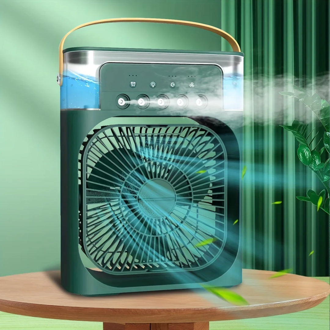"Hydrocooling Mini Air Conditioner Fan with 3 Speeds and Humidifier"