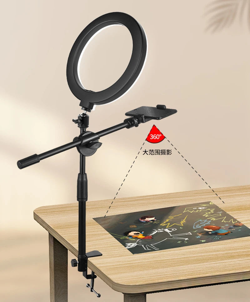 "Tabletop Smartphone Video Shooting Kit with Ring Light"