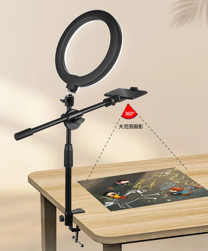 "Tabletop Smartphone Video Shooting Kit with Ring Light"