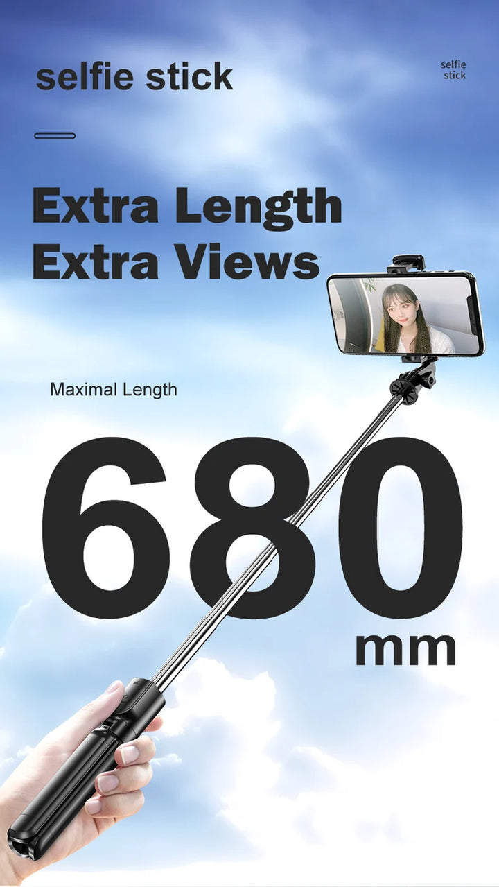 "Ultimate Selfie Stick: Hot Foldable Tripod with Detachable Remote Shutter for Smartphones"