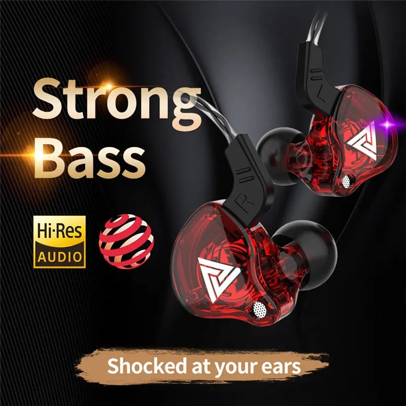 "QKZ AK6 Copper Driver Hifi Earphones - Bass-Boosted Stereo Headphones with Mic"