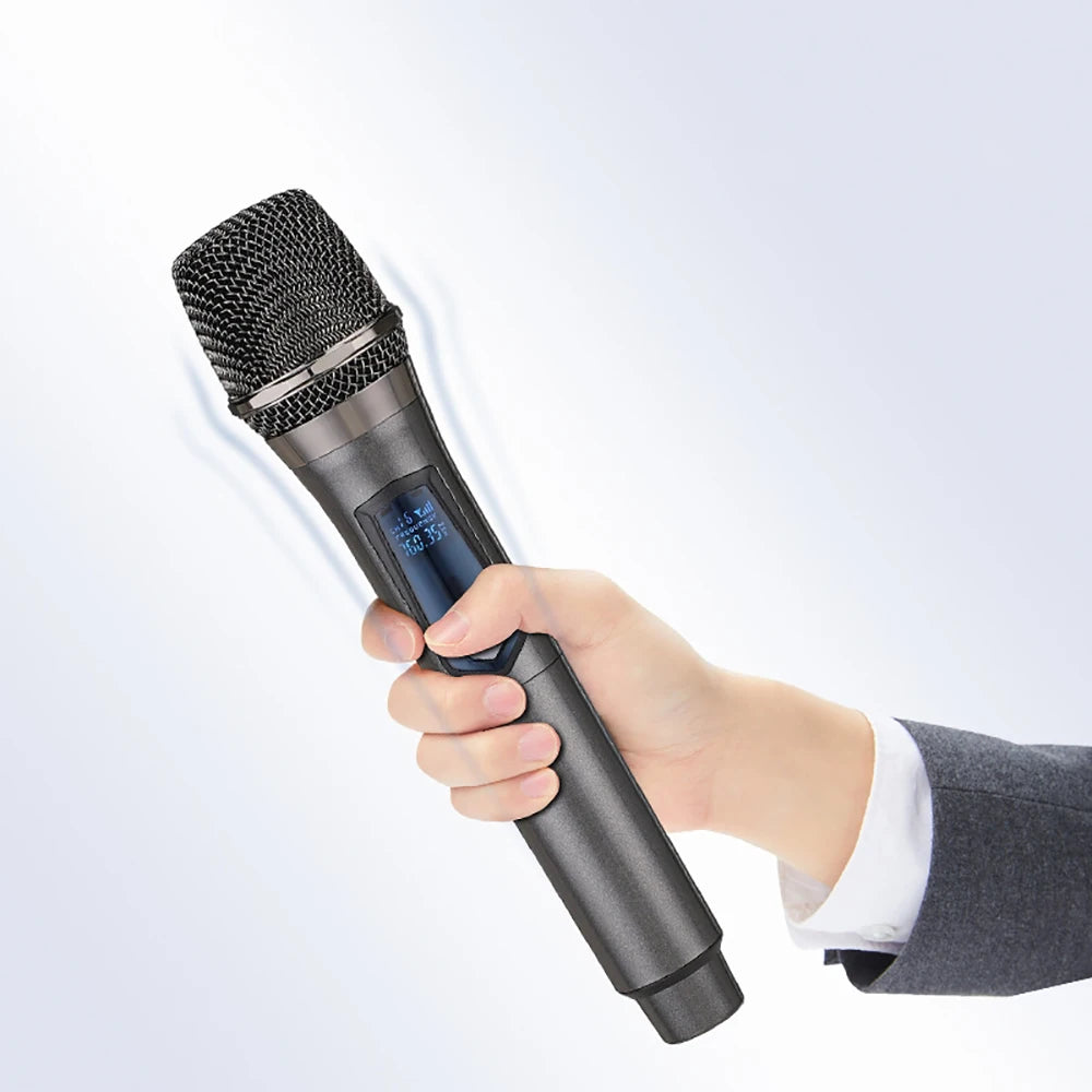"Professional Dual-Channel Wireless Microphone for Karaoke, Church, and Events"