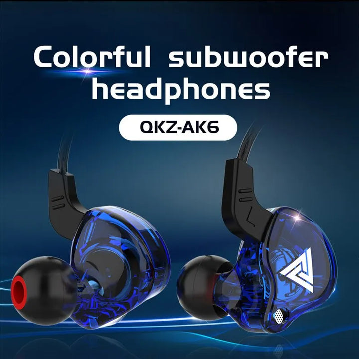 "QKZ AK6 Copper Driver Hifi Earphones - Bass-Boosted Stereo Headphones with Mic"