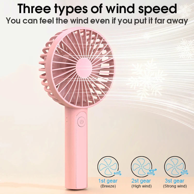"Mini Portable USB Rechargeable Handheld Fan - Perfect for Office, Dorm, and On-the-Go!"
