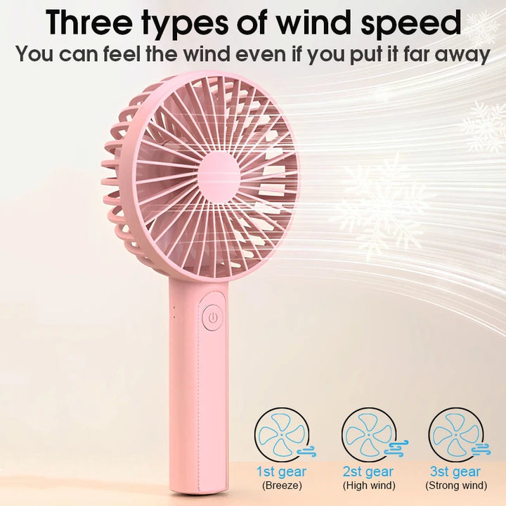 "Mini Portable USB Rechargeable Handheld Fan - Perfect for Office, Dorm, and On-the-Go!"