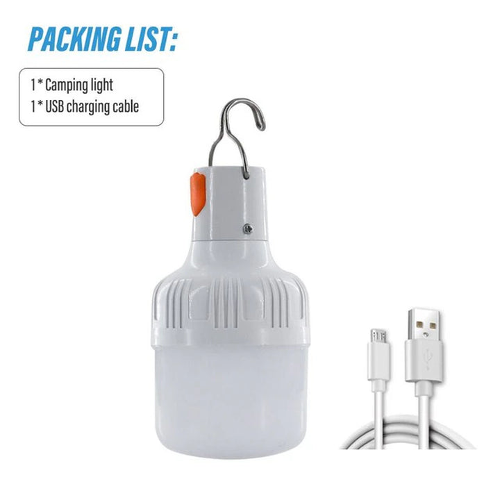 "Portable USB Rechargeable LED Camping Lantern - High Brightness Emergency Light for Outdoor Adventures"