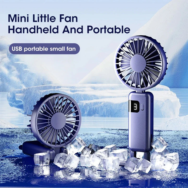 "Portable Rechargeable Neck Fan with Base - Stay Cool Anywhere! Free Shipping!"