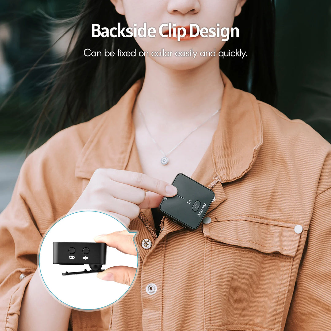 "Ultimate Wireless Lavalier Microphone for Smartphone and Camera -  MX5: Rechargeable and Clip-On for Crystal Clear Audio"