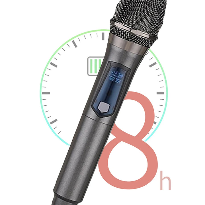 "Professional Dual-Channel Wireless Microphone for Karaoke, Church, and Events"