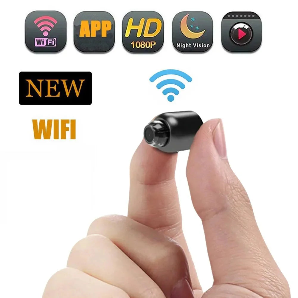 "Smart Mini Camera: Full HD Wireless Surveillance with Night Vision, Motion Detection, and Baby Monitoring Capabilities"