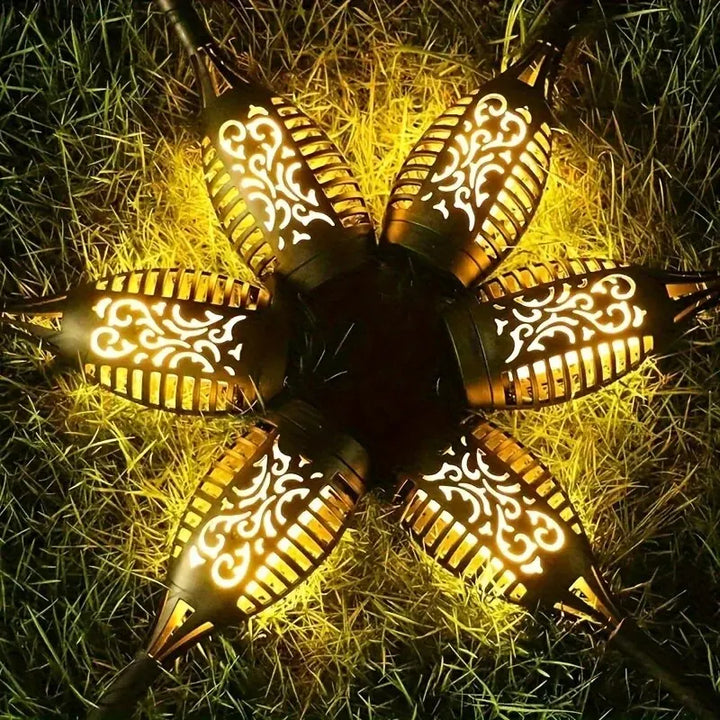 "Outdoor Solar Flame Torch Light - 12 LED Flickering Waterproof Garden Decoration"