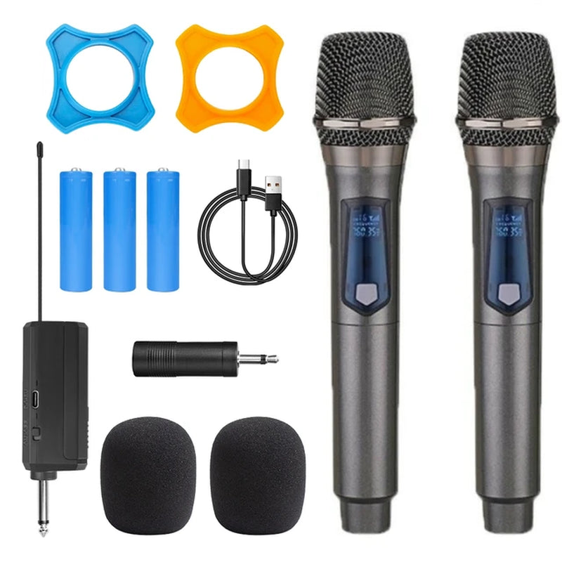 "Professional Dual-Channel Wireless Microphone for Karaoke, Church, and Events"