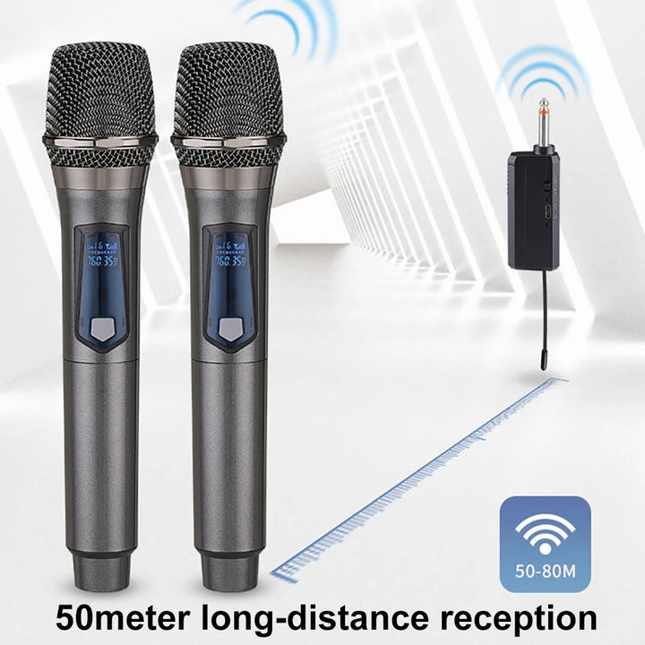 "Professional Dual-Channel Wireless Microphone for Karaoke, Church, and Events"
