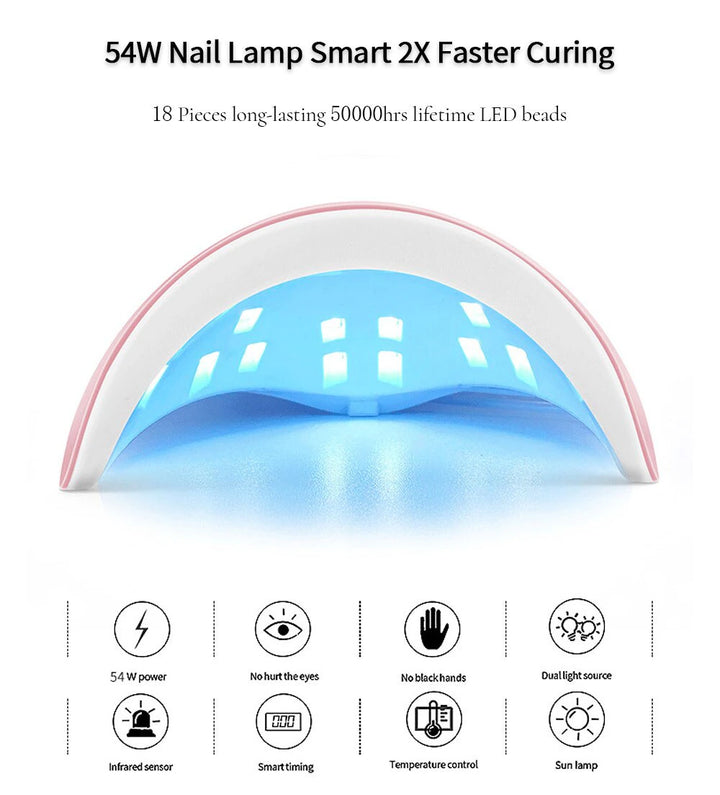 "Professional 18-LED UV Nail Dryer Lamp for Gel Polish - USB Rechargeable Manicure Equipment"