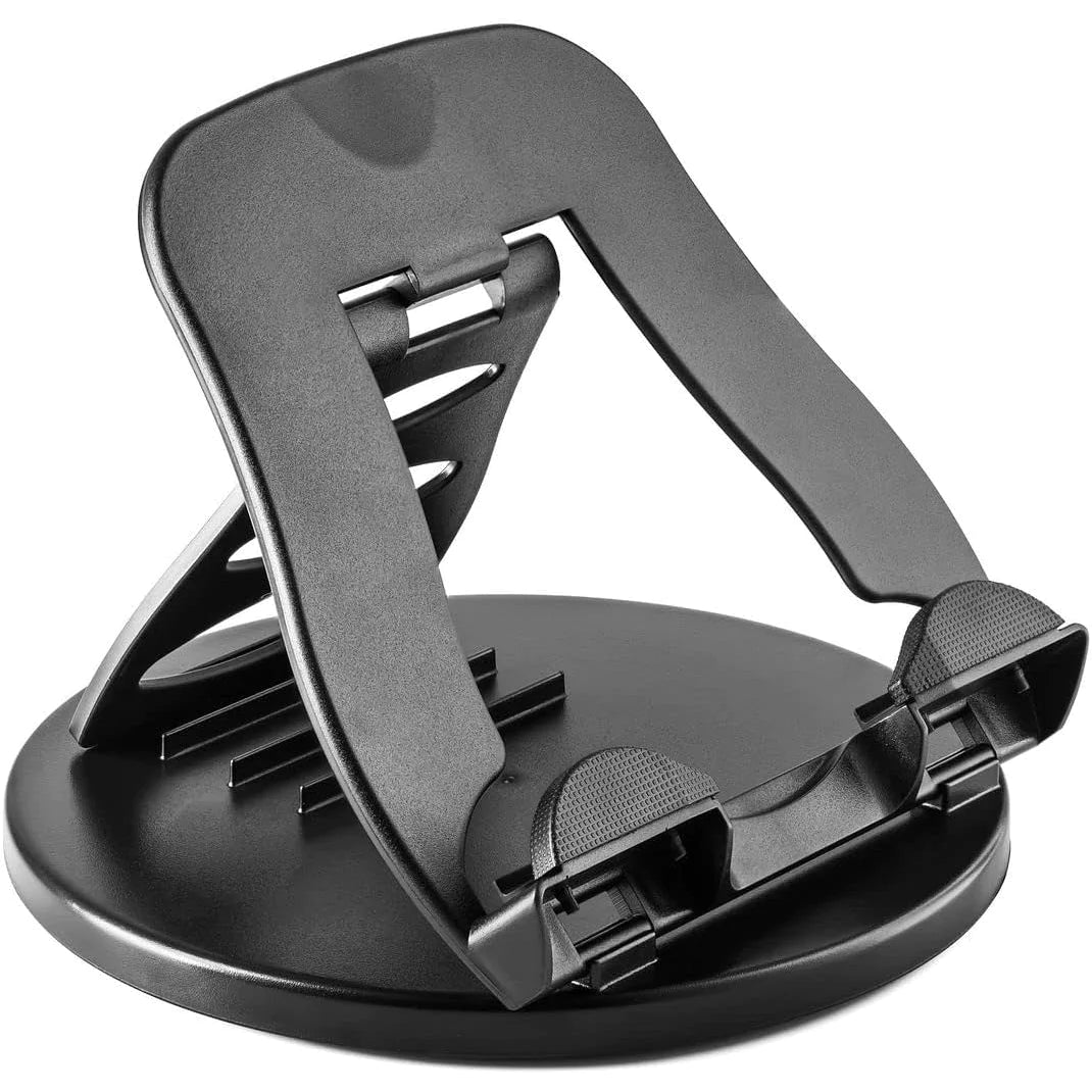 Adjustable Desk Phone Mount Stand for Office - Phone and Tablet Holder, Black