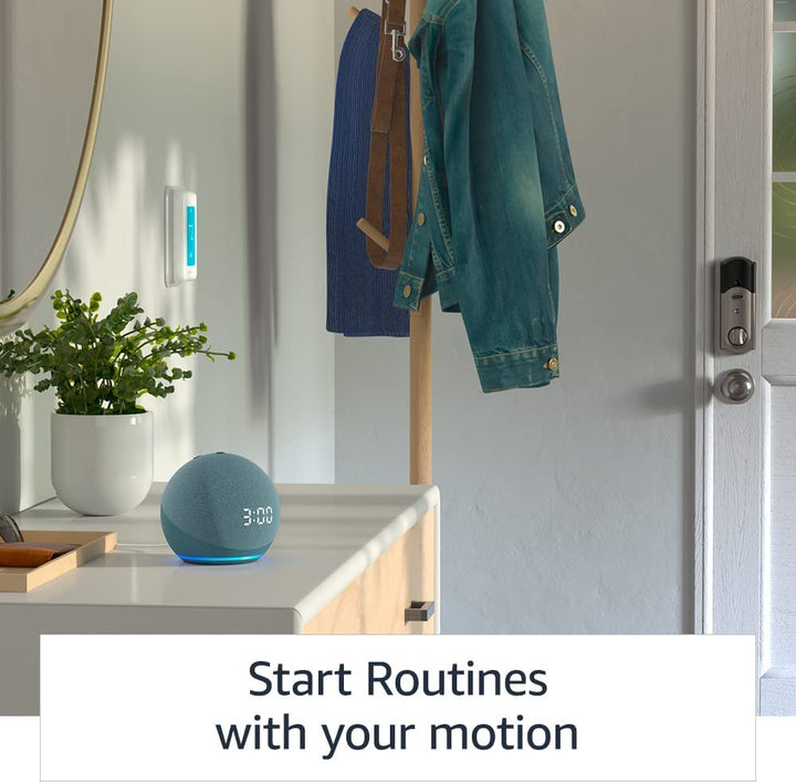 "Enhanced Echo Dot (4th Gen) with Clock and Alexa in Glacier White - Your Ultimate Smart Speaker!"
