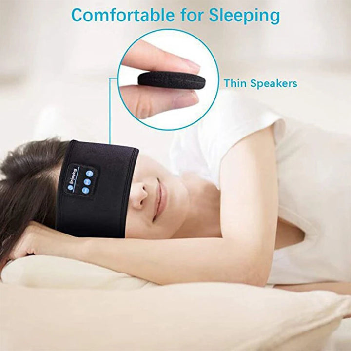 "Wireless Bluetooth Sports Headband with Earphones and Eye Mask"