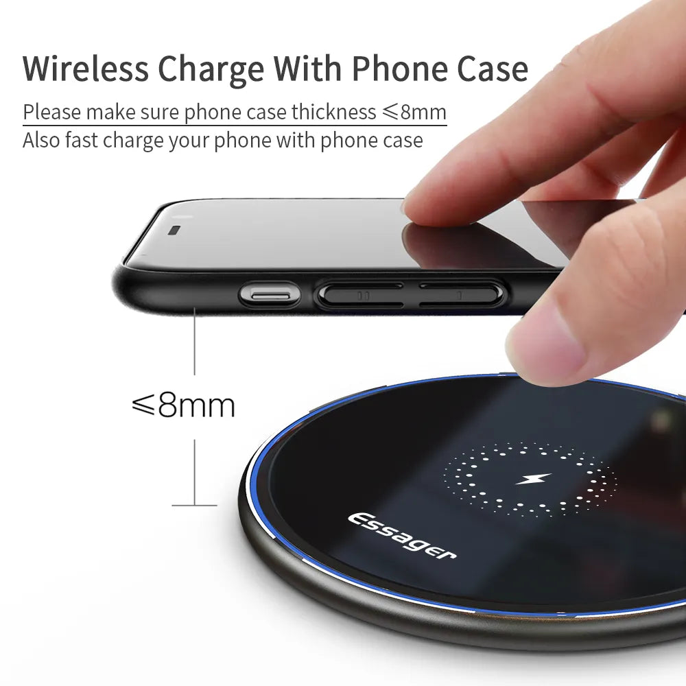 " 15W Fast Wireless Charger: Compatible with iPhone 14/13/12, Airpods, Samsung S22/S10, Xiaomi, LG - Visible Qi Wireless Charging Pad"