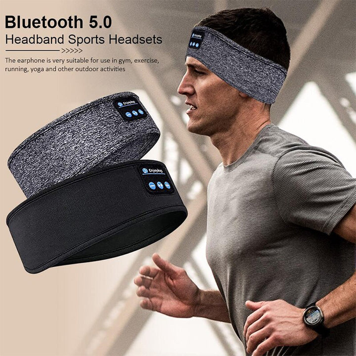"Wireless Bluetooth Sports Headband with Earphones and Eye Mask"