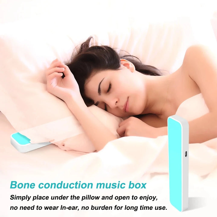 "Blue Bone Conduction Music Box Speaker for Restful Sleep"