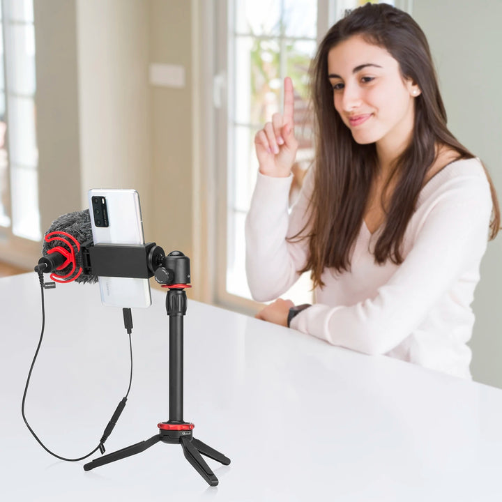  BOYA BY-VG350 Ultimate Video Kit - Elevate Your Vlogs and Podcasts with Super-Cardioid Microphone and LED Light!"