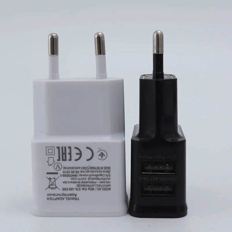 "Travel Smart Dual USB Power Adapter - Fast Charging for Your Smartphone on the Go!"