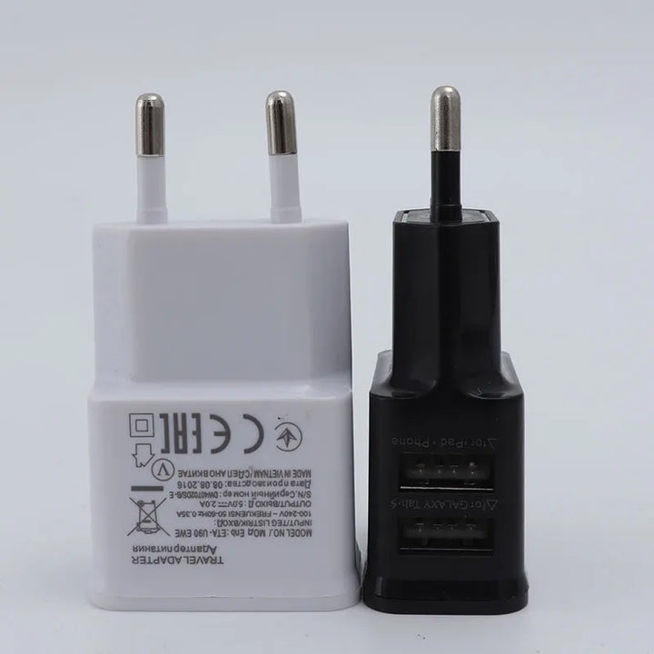 "Travel Smart Dual USB Power Adapter - Fast Charging for Your Smartphone on the Go!"