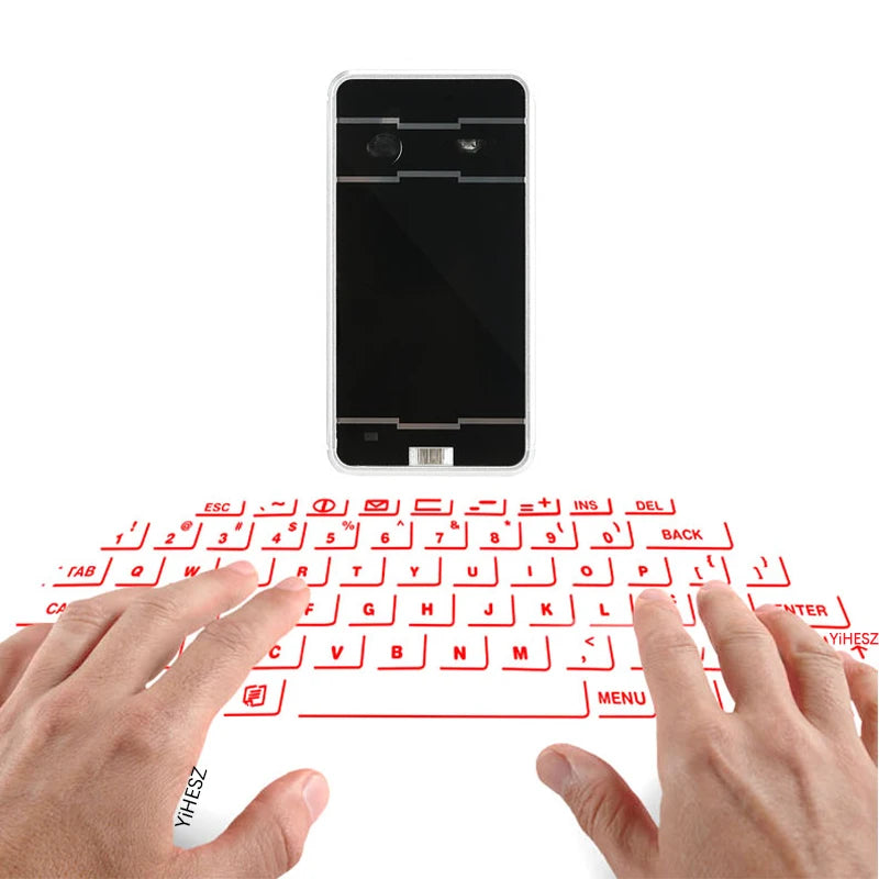 "Wireless Virtual Laser Keyboard with Mouse Function for All Devices"