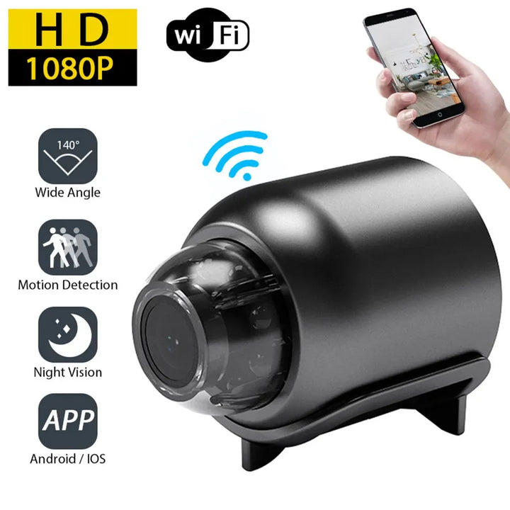 "Smart Mini Camera: Full HD Wireless Surveillance with Night Vision, Motion Detection, and Baby Monitoring Capabilities"