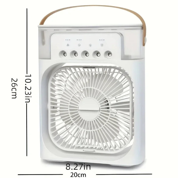 "Hydrocooling Mini Air Conditioner Fan with 3 Speeds and Humidifier"