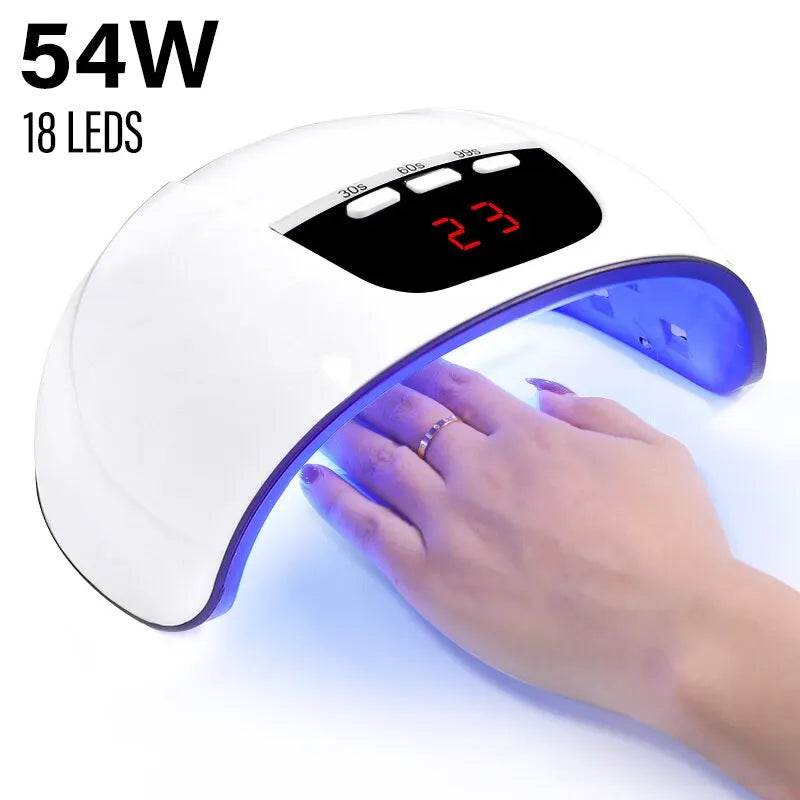 "Quick-Cure Pro Nail Dryer: 18 LEDs, Infrared Sensor, Salon-Grade Tool for All UV Gel Polish"
