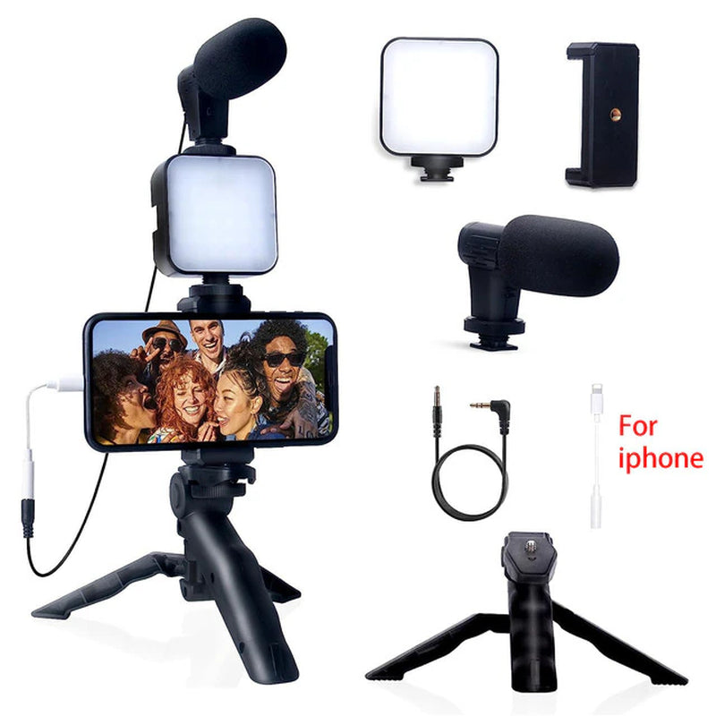 "Ultimate Smartphone Vlogging Kit: Elevate Your Content Creation with Tripod, Mini Microphone, and More!"