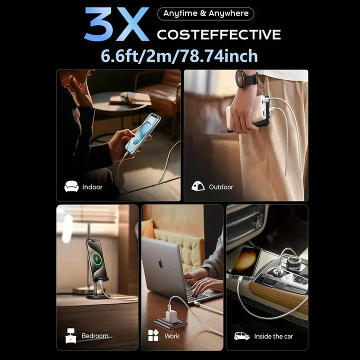 "Ultimate 60W PD Fast Charger for Apple iPhone 15 Series - High-Speed USB-C Charging Cable with Premium Weaving Design"