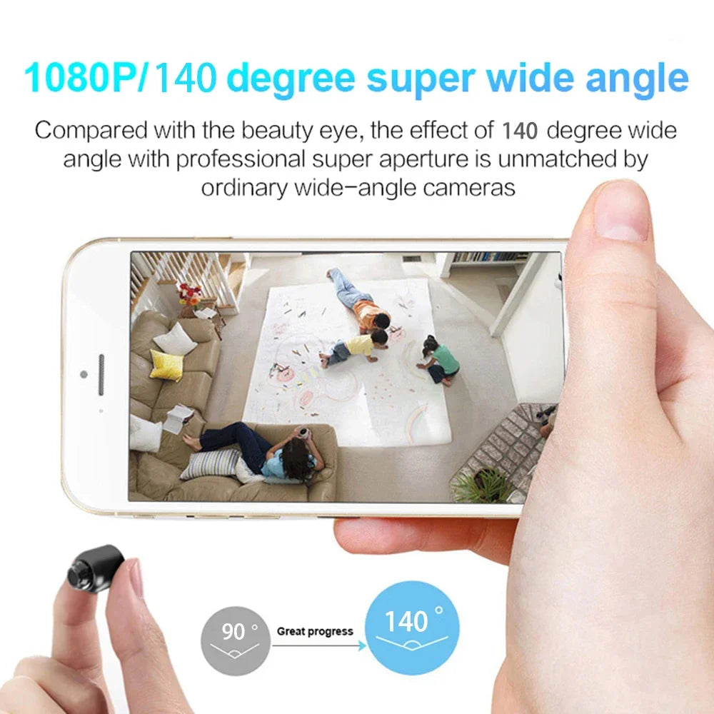 "Smart Mini Camera: Full HD Wireless Surveillance with Night Vision, Motion Detection, and Baby Monitoring Capabilities"