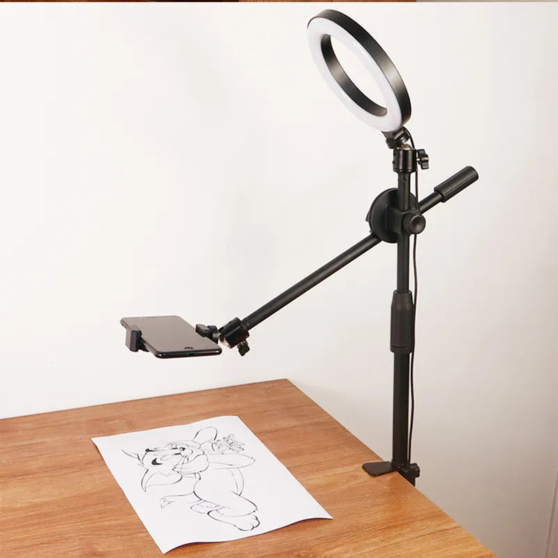 "Tabletop Smartphone Video Shooting Kit with Ring Light"