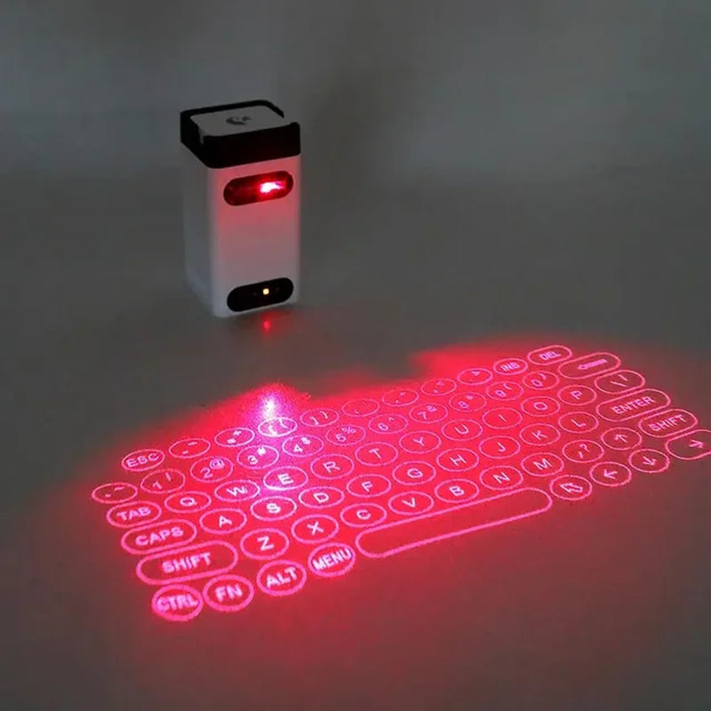 Wireless Virtual Laser Keyboard with Bluetooth Connectivity for Computer, Smartphone, and Laptop - Includes Mouse Function