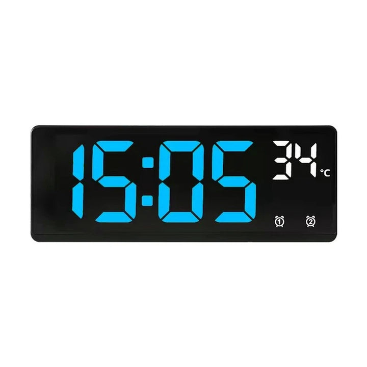 Smart Voice Control Alarm Clock with Digital Temperature, Date, and USB Charging