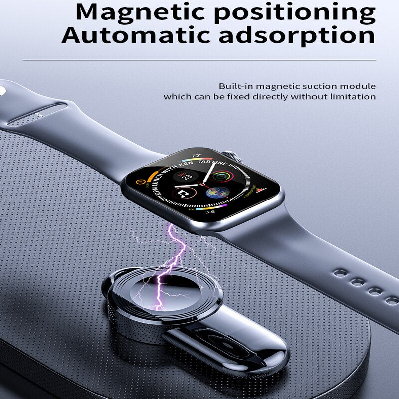 Mini Portable Magnetic Wireless Charger for Apple Watch 7 6 5 4 3 2 Smartwatch Fast USB Charger Adapter for Iwatch7 Iwatch6 5 4