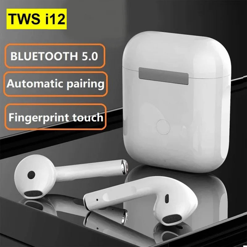 New I12 TWS Wireless Headphone Bluetooth 5.0 Earphone Stereo Headsets Mini Earbud Sports Binaural Earphones with Mic for Iphone