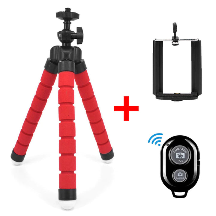 Mini Sponge Octopus Tripods for Phone Camera Holder Clip Mobile Phone Camera Mount Tripod Stand Clip Bluetooth Remote for Gopro