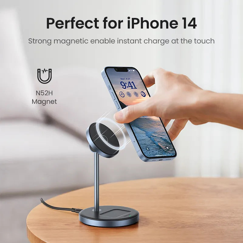 Magnetic Wireless Charger Stand 20W Max 2-In-1 Charging Stand for Iphone 15 14 Pro Max/Iphone 13/Airpods Fast Charger