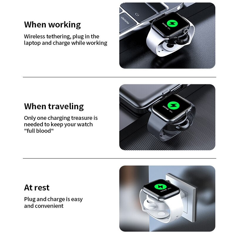 Mini Portable Magnetic Wireless Charger for Apple Watch 7 6 5 4 3 2 Smartwatch Fast USB Charger Adapter for Iwatch7 Iwatch6 5 4